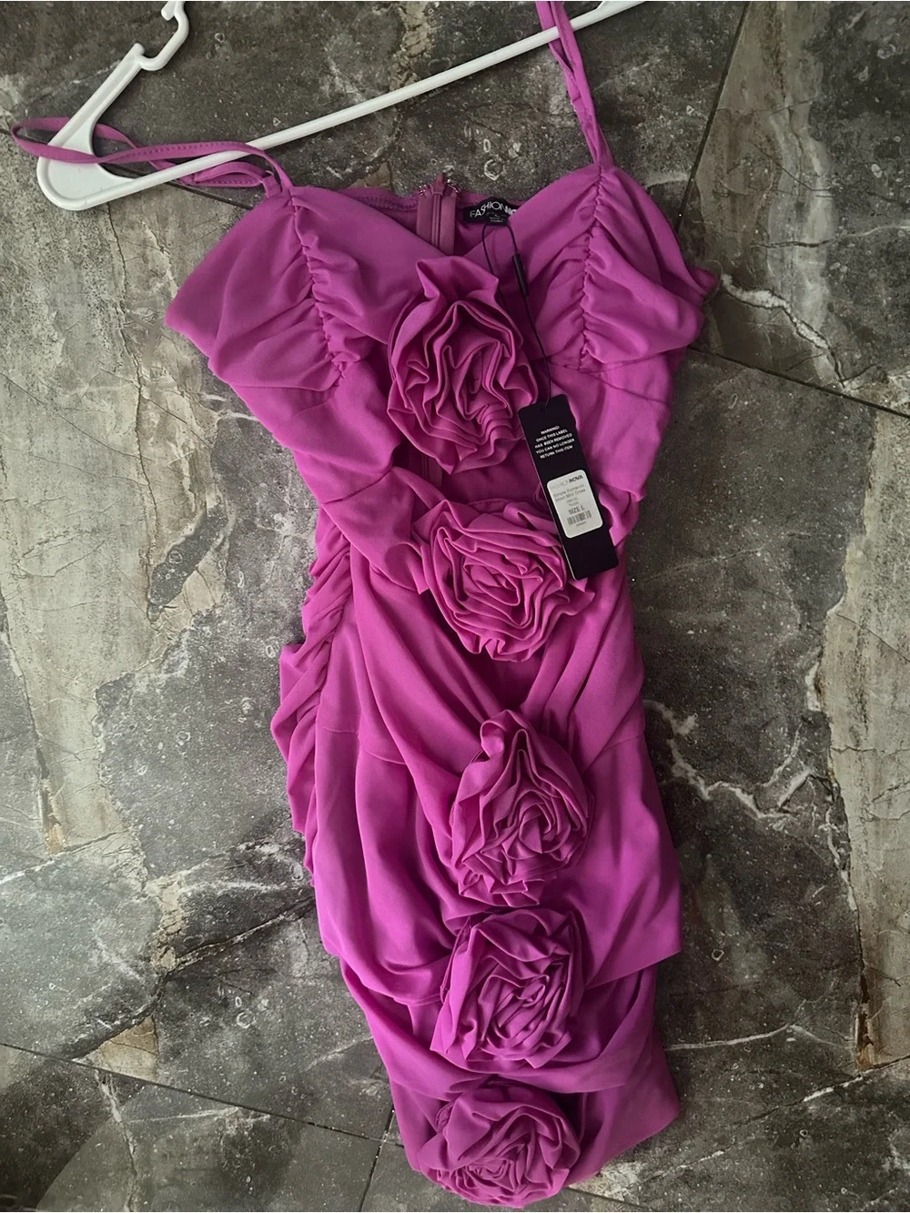 Simple Romance Mesh Mini Dress - Purple - Picture 6 of 7